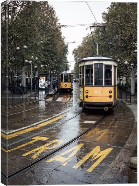 Milano Trams Canvas Print by Kevin Ainslie