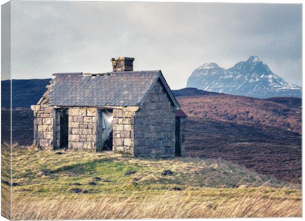 Elphin bothy Canvas Print by Kevin Ainslie
