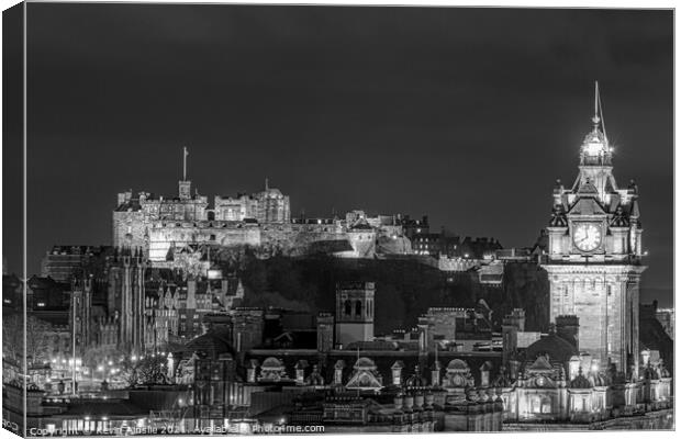 Castle and the Clock Canvas Print by Kevin Ainslie