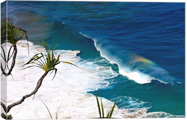 Rainbow in The Waves Canvas Print by Bella Perroni