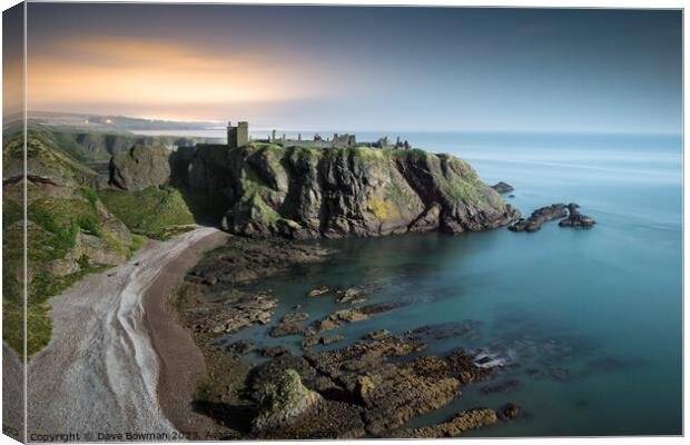 Dunnottar by Moonlight Canvas Print by Dave Bowman