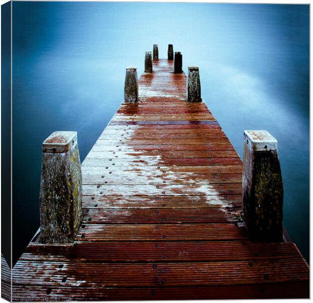 Water on the Jetty Canvas Print by Dave Bowman