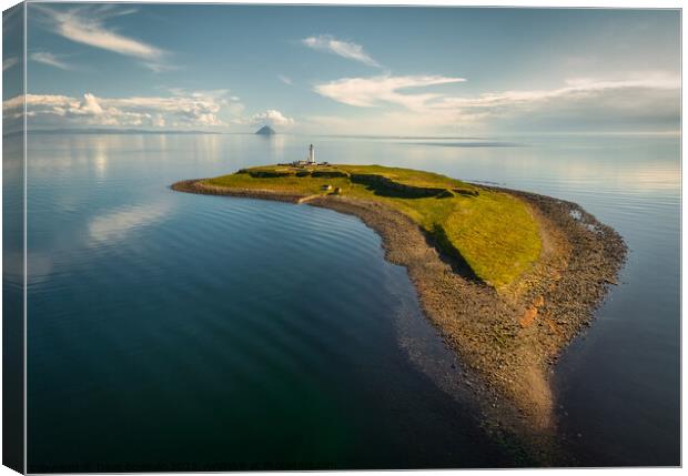 Pladda Island and Lighthouse Canvas Print by Dave Bowman