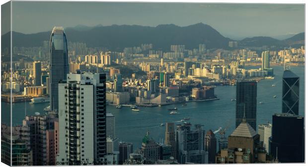 Last Light in Hong Kong Canvas Print by Dave Bowman
