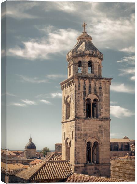 Dubrovnik Monastery Tower Canvas Print by Dave Bowman