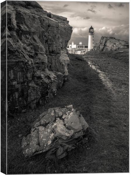 Path to Rua Reidh Lighthouse Canvas Print by Dave Bowman