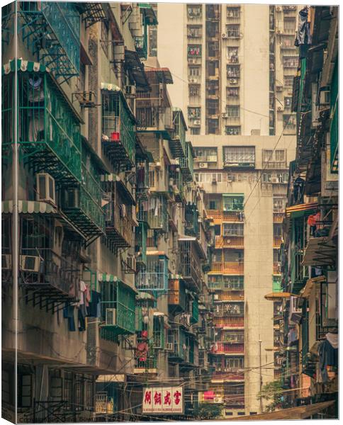 Backstreets of Macau Canvas Print by Dave Bowman