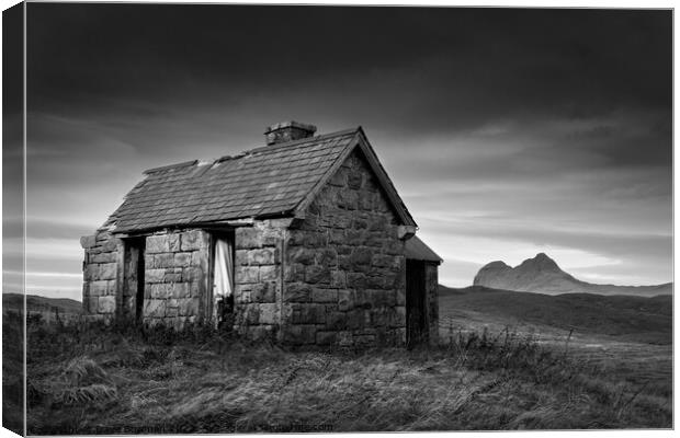 Elphin Bothy and Suilven Canvas Print by Dave Bowman