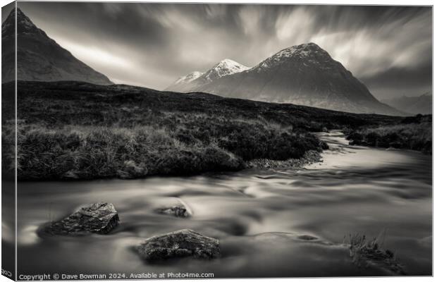 River to The Buachaille Canvas Print by Dave Bowman