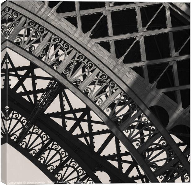 Eiffel Tower Ironwork Canvas Print by Dave Bowman