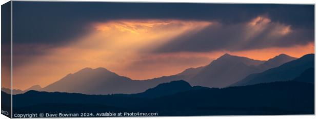 Snowdonia Sunset Canvas Print by Dave Bowman