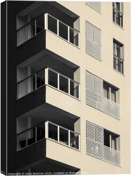 Apartment Balconies Canvas Print by Dave Bowman