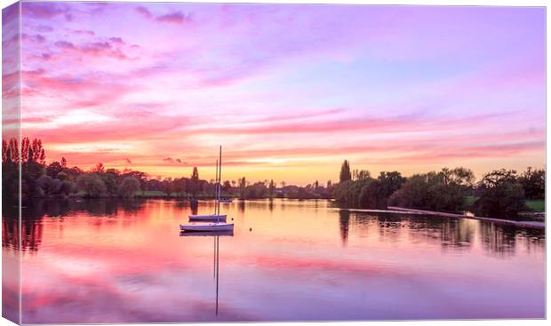 Sunset in Danson Park, Bexley Canvas Print by John Ly