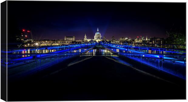 London St. Paul's Cathedral with V Lights for VE  Canvas Print by John Ly
