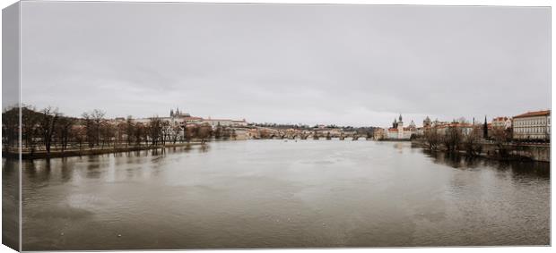 Vltava River in Prague, Czech Republic Canvas Print by John Ly
