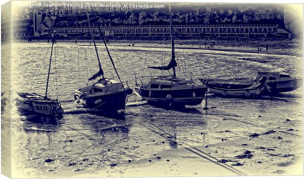 Beached Boats Blues Canvas Print by Graham Beerling