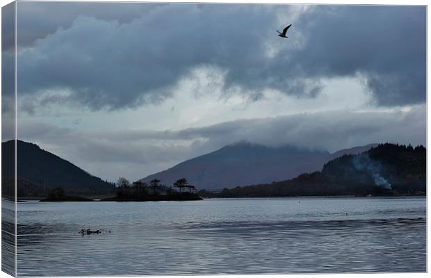 Dusk on a cold wet Scottish day Canvas Print by Claire Colston