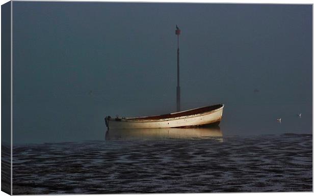 Foggy River Medway Canvas Print by Claire Colston