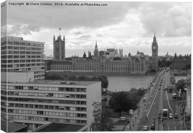 Houses of Parliament BW Canvas Print by Claire Colston