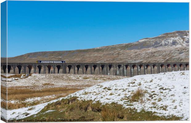 Ribblehead Viaduct in Winter Canvas Print by Keith Douglas
