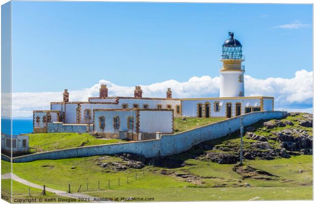 Lighthouse at Neist Point, Isle of Skye Canvas Print by Keith Douglas
