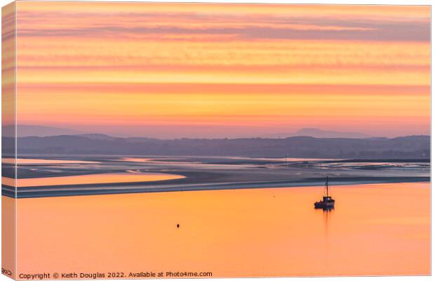 Beautiful Sunrise across Morecambe Bay Canvas Print by Keith Douglas