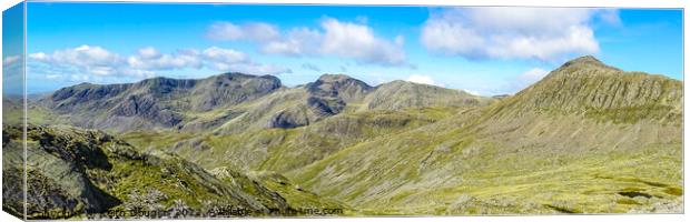Scafell and Scafell Pike Panorama Canvas Print by Keith Douglas