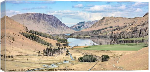 Buttermere from Warnscale Beck path (painting styl Canvas Print by Keith Douglas