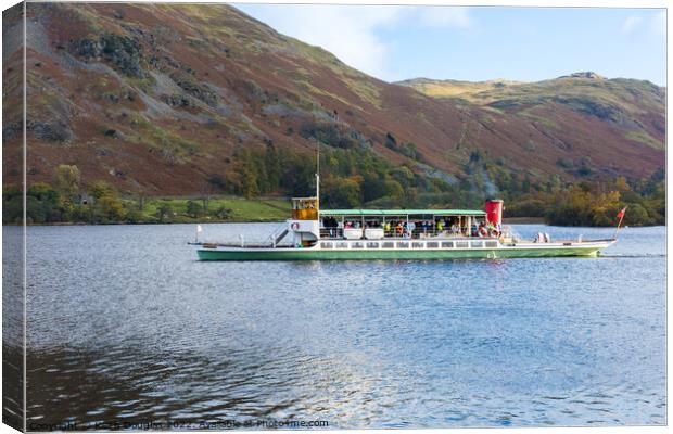 Ullswater Steamer Raven in Autumn Canvas Print by Keith Douglas