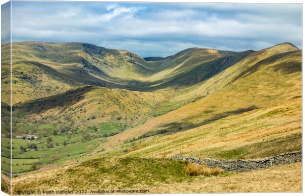 North from the Garburn Road, Lake District Canvas Print by Keith Douglas