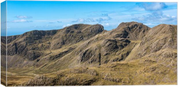 Scafell and Scafell Pike from Bowfell Canvas Print by Keith Douglas