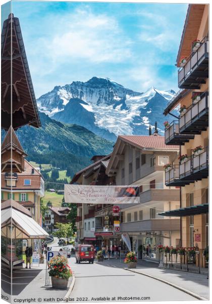 Wengen Main Street, Switzerland Canvas Print by Keith Douglas