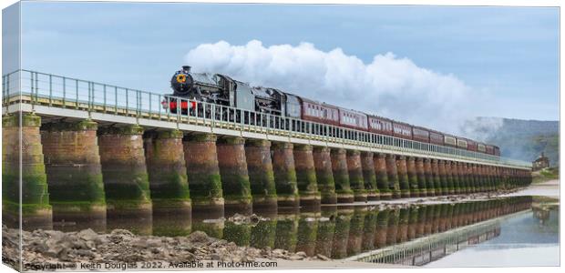 The Great Britain XIV crosses the Kent Viaduct Canvas Print by Keith Douglas
