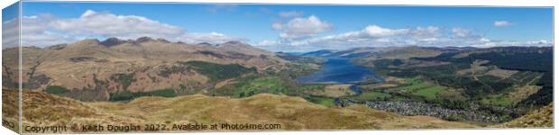 Panorama of Loch Tay and the surrounding mountains Canvas Print by Keith Douglas
