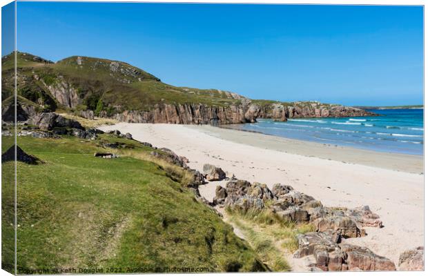 Ceannabeine Beach and Rubha na Griosaich, Durness Canvas Print by Keith Douglas