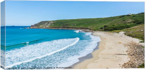 Gwynver Beach near Sennen, Cornwall Canvas Print by Keith Douglas