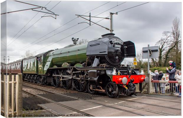 Flying Scotsman at Bolton le Sands Canvas Print by Keith Douglas