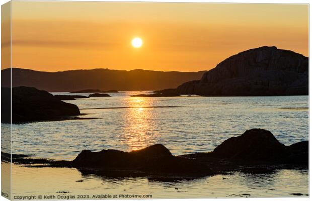 Sunset over Iona Canvas Print by Keith Douglas