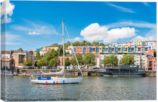 Boat in Bristol Floating Harbour Canvas Print by Keith Douglas
