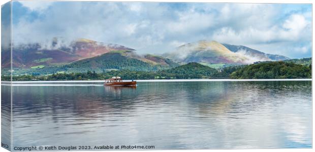 Keswick Launch on Derwent Water Canvas Print by Keith Douglas