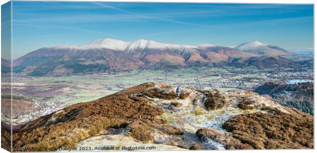 Skiddaw and Blencathra in Winter Canvas Print by Keith Douglas