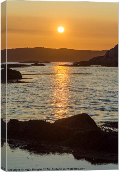Sunset on Iona and Mull Canvas Print by Keith Douglas