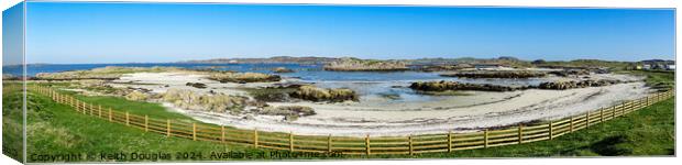 Panoramic View over to Iona Canvas Print by Keith Douglas