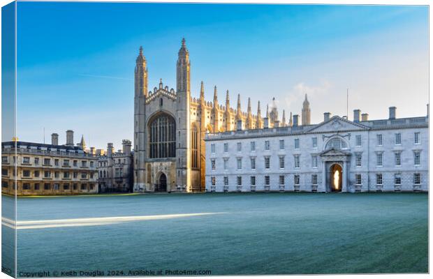 Kings College Cambridge in the early mornong Canvas Print by Keith Douglas