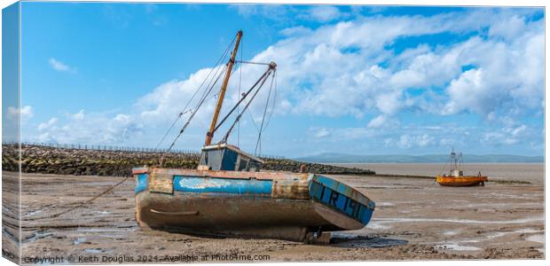 Shrimpers in Morecambe Bay Canvas Print by Keith Douglas