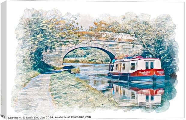 Lancaster Canal, Bridge 114 Canvas Print by Keith Douglas