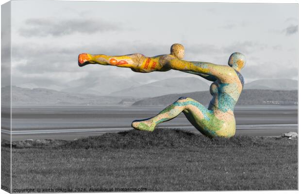 Venus and Cupid Statue, Morecambe (Selective Colour) Canvas Print by Keith Douglas