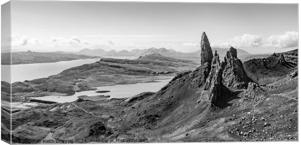 The Old Man of Storr on the Isle of Skye (B/W) Canvas Print by Keith Douglas
