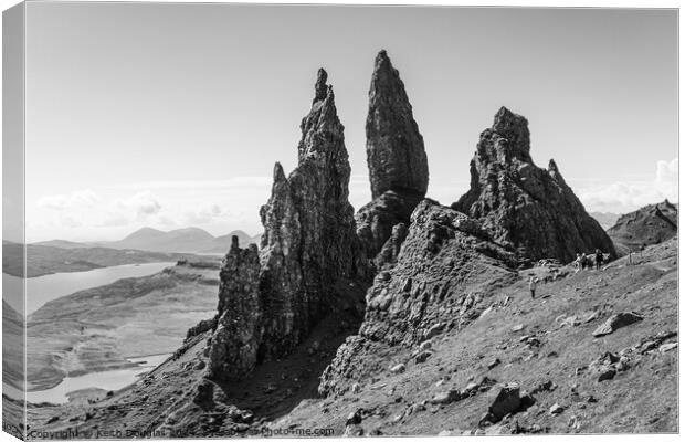 The Old Man of Storr (B/W) Canvas Print by Keith Douglas