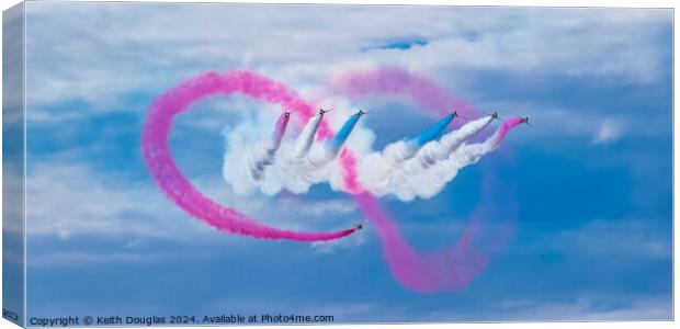 RAF Red Arrows Display Team at Blackpool Canvas Print by Keith Douglas